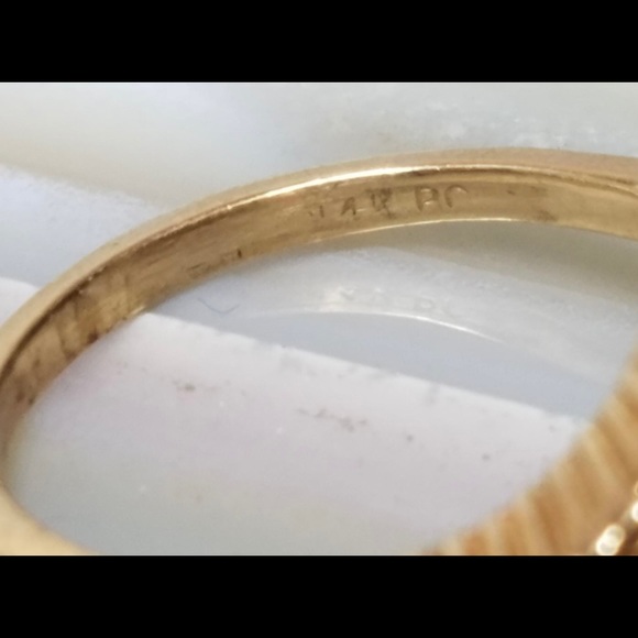 14K Yellow Gold band: Spinel, Aquamarine, Peridot, Topaz Gemstone Ring sz 8 - Picture 7 of 7